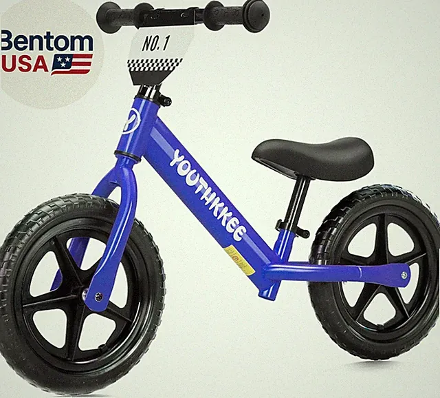 12 Inch Toddler Balance Bike for 1-3 Year Olds, No-Pedal Bike with Tool-Free Adj