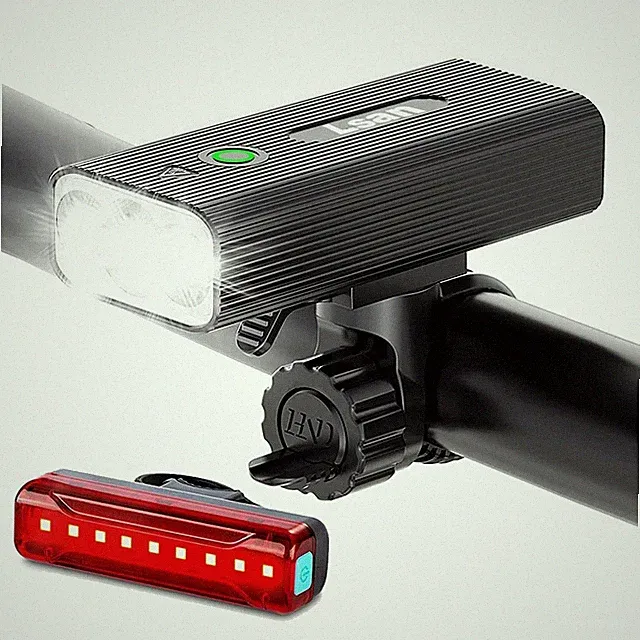 1200 Lumens USB Rechargeable Bike Lights with 3+5 Modes IPX5 Waterproof