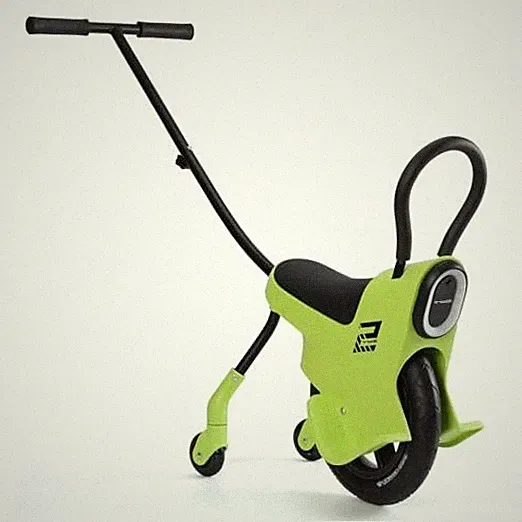 12in Hand Push Unicycle for Kids, Light Unicycle Bikes with Green
