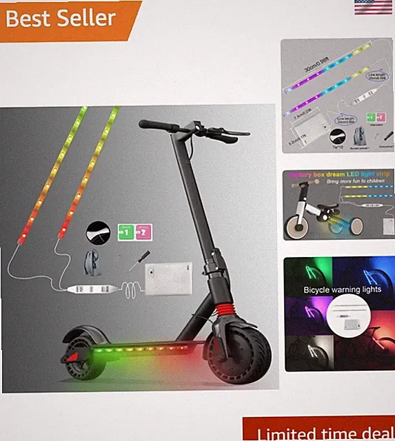 2 Strip Electric LED Bicycle Scooter Lights Night Cycling Colorful Lamp Water...