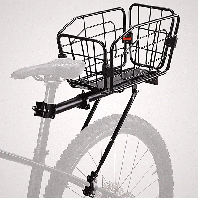 ANGGOER Rear Bike Rack ​with Basket, 165 LB Load Cargo - A, A