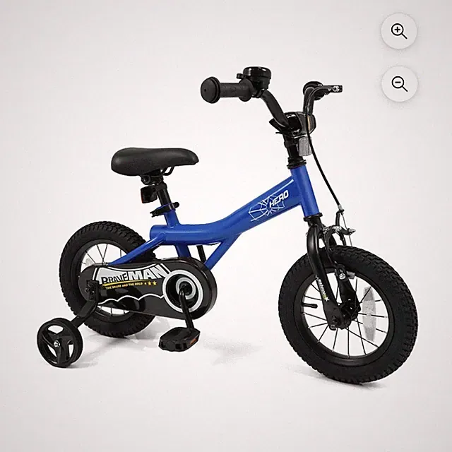 Costway Kids Bike 12 in Blue Training Wheels Foldable Adjustable Seat Coaster