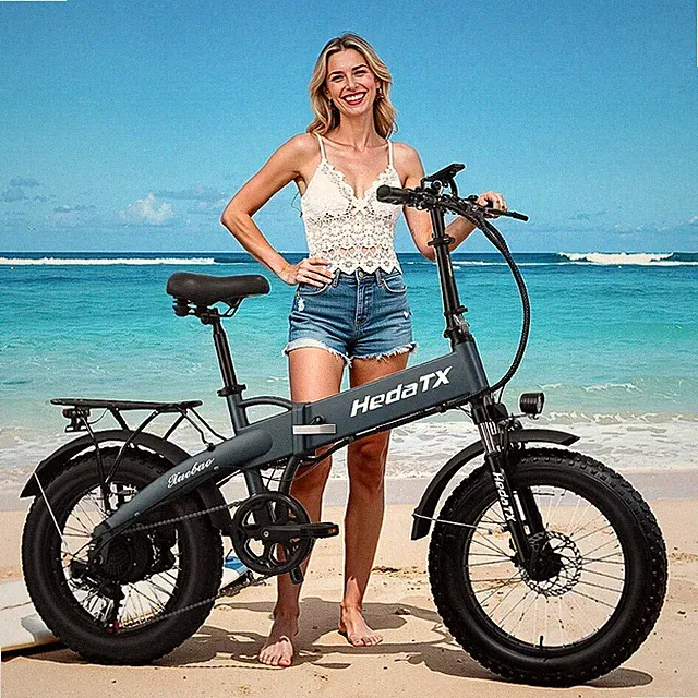 Folding Electric Bike for Adults 20"×4.0 7 Speed 12Ah Fat Tire Electric Bicycle