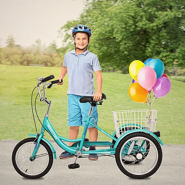 MOONCOOL 16 inch Tricycle for Teenager Tricycle with 3 Wheel 1 Speed Load 220LBS
