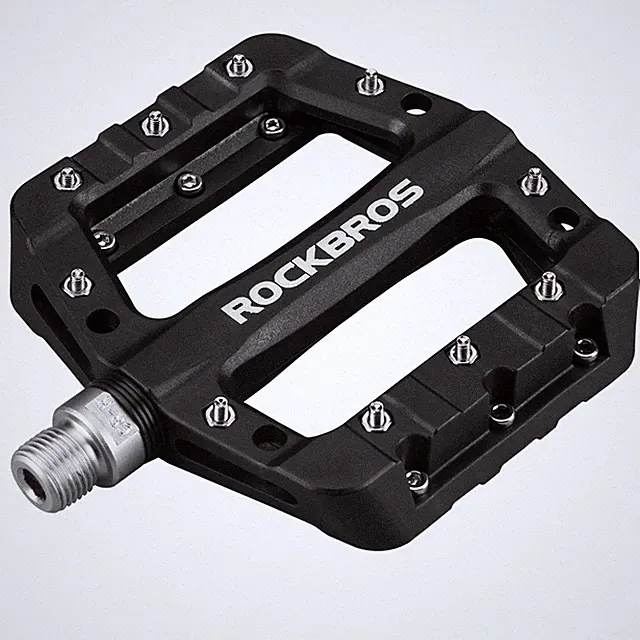 ROCKBROS Lightweight Mountain Bike Pedals Nylon Fiber 4.7 x 4.1", Black