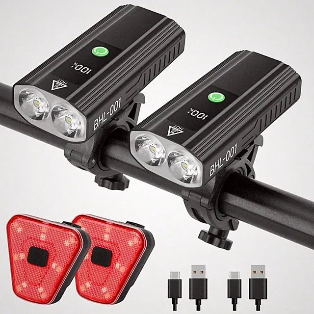 Super Bright Bike Lights for Night Riding, 5000mAh USB C Rechargeable LED Bic...