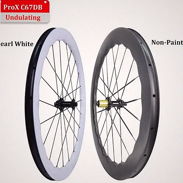 Super Light 700c Carbon Fiber Road Bicycle Wheelset Thru Axle Disc Brake Wheels