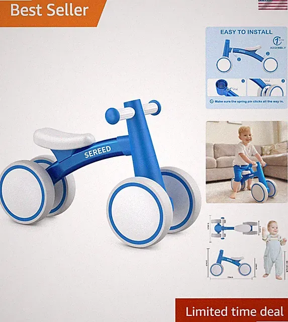 Toddler Balance Bike with Non-Slip Wheels - Develops Confidence & Coordination